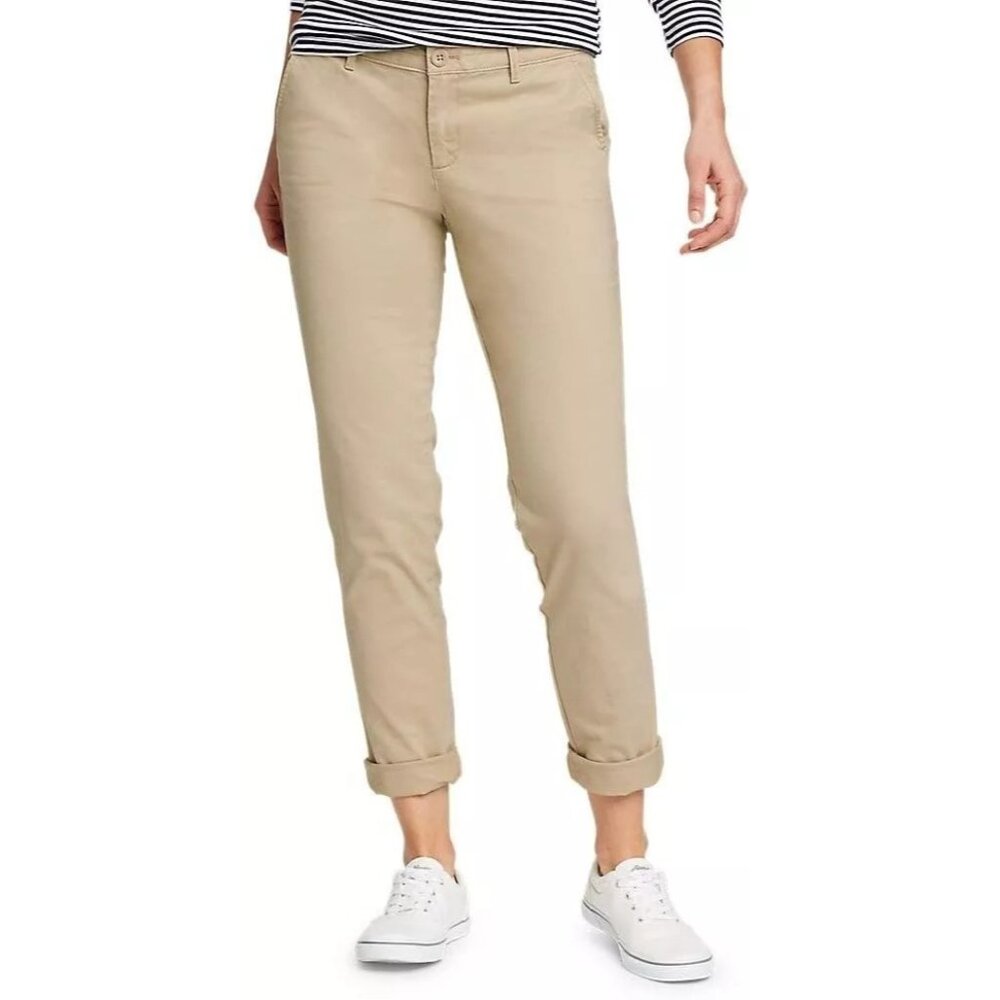 NWT Eddie Bauer Womens Size 12 12x31 1/2 Legend Wash Boyfriend Chino Pants NEW